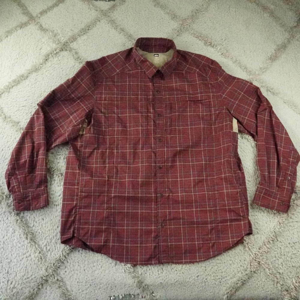 REI Men's Casual Button Down Shirt - Red Plaid